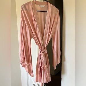 BABYPINK SILK ROBE (cute for brides!)